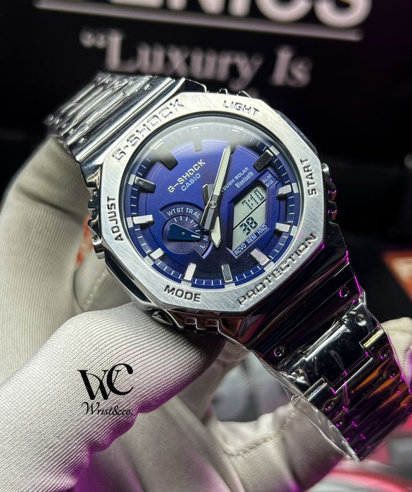 2663479876696939 G-SHOCK GA2100 SILVER CHAIN BLUE DIAL - Image 1