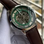 Fossil Automatic Brown Leather Silver Case Watch